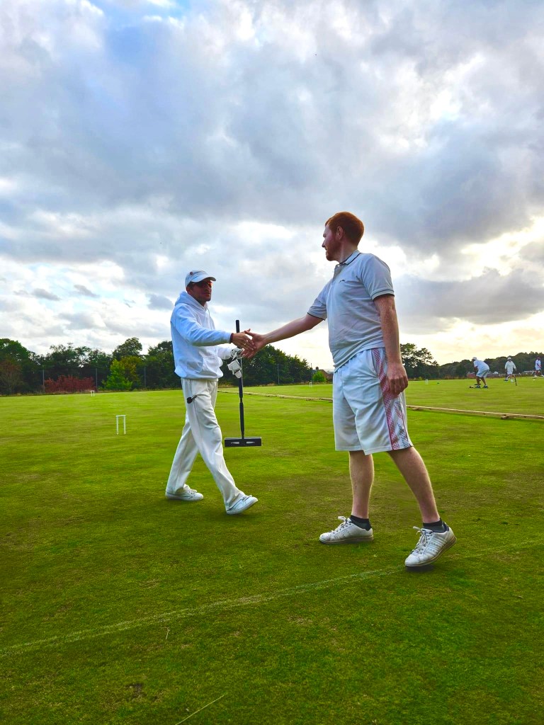 Congratulations Ged (Again), always with the trusty DB croquet mallet