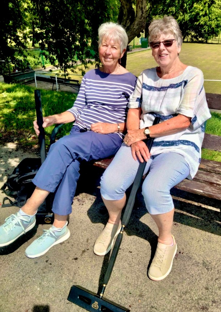 DB croquet mallets in the sun at Sheffield